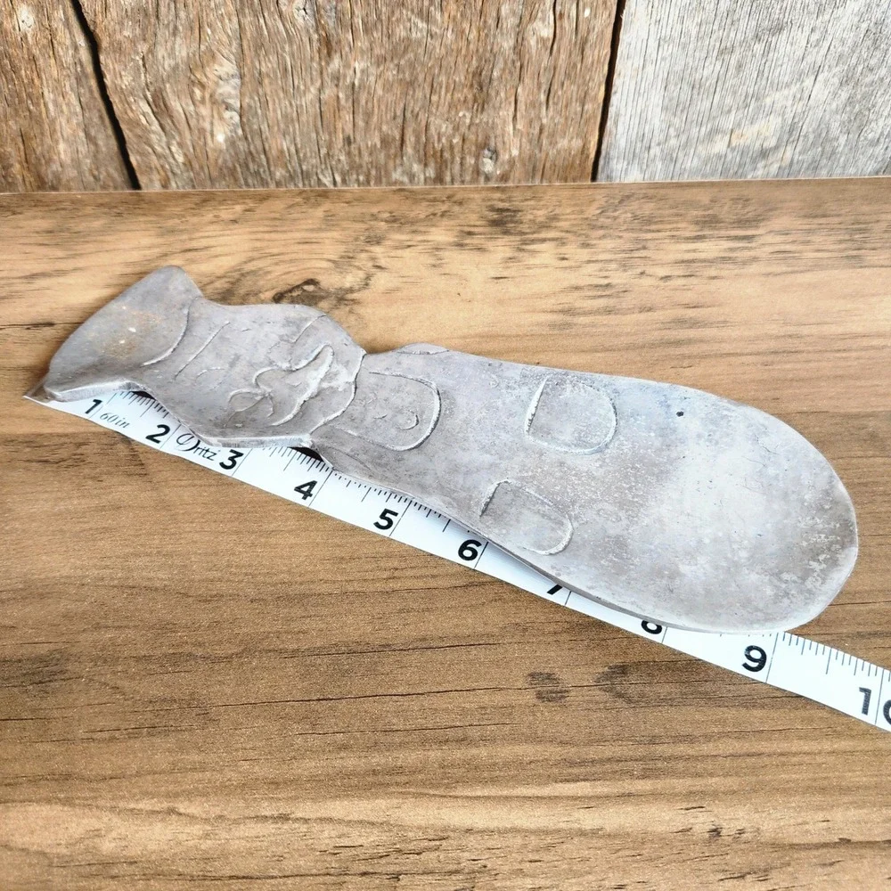 Vintage Cast Aluminum Chef Spoon Rest Silver Tone Metal